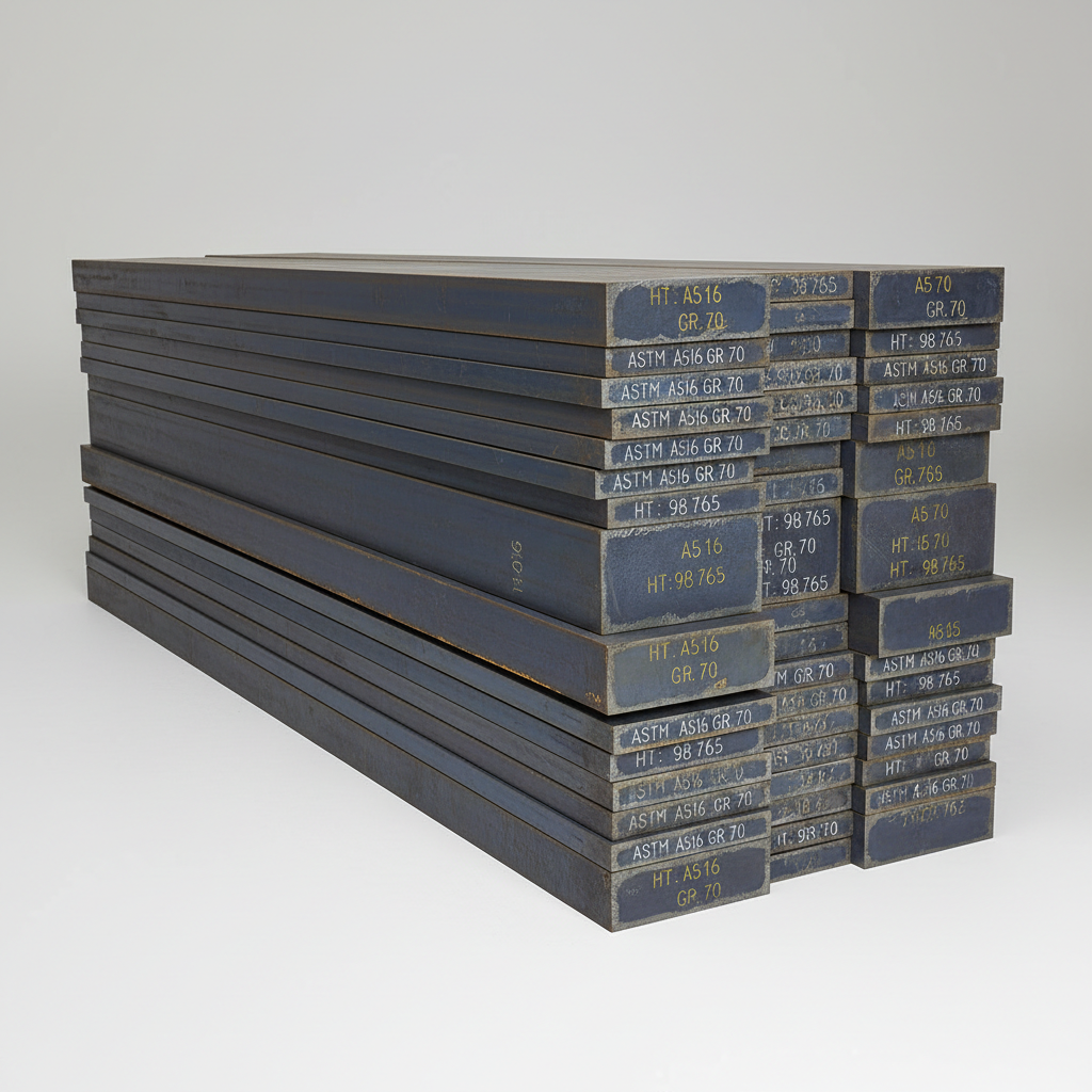 Heavy steel plate stack, pressure-vessel and boiler grades