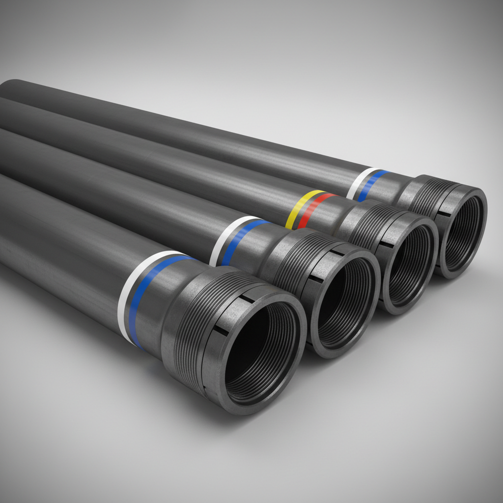 Seamless OCTG casing pipe with threaded couplings, API 5CT